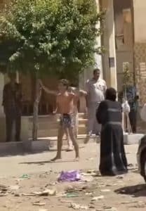 قعة البلطجة أمام مسجد بدمياط